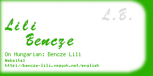 lili bencze business card